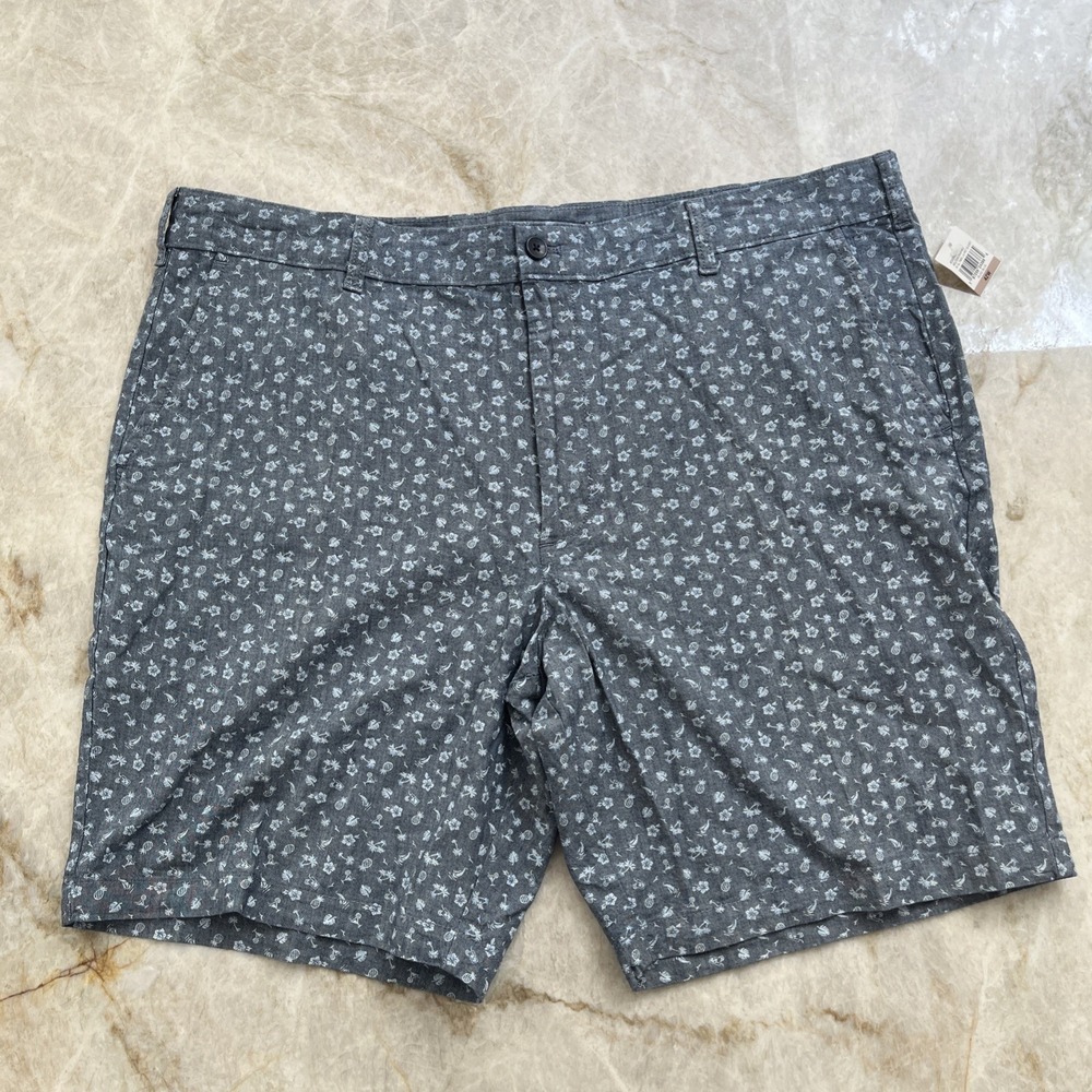 NWT IZOD Saltwater Dockside Classic Fit Stretch Soft 38x9.5 Blue Tropical Shorts